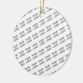 Your Logo Simple Repeating Diagonal Pattern Keramik Ornament (Links)