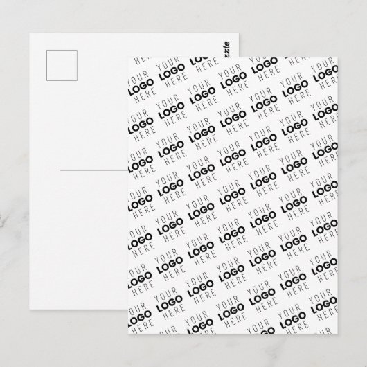 Your Logo Simple Repeating Diagonal Pattern Postkarte (Vorne/Hinten)
