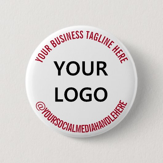 Your Logo Tagline Social Media Promotional Button (Vorderseite)