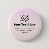 Your Logo & Text | Pink & Peach Ombre Button (Vorderseite)