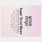Your Logo & Text | Pink & Peach Ombre Fleecedecke (Vorderseite (Horizontal))