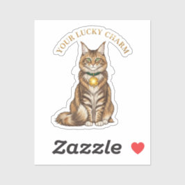 Your Lucky Charm Beautiful Cat With Shamrock Tag Aufkleber