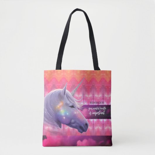 Your Mental Health Is Important Rainbow Unicorn Tasche (Vorderseite)