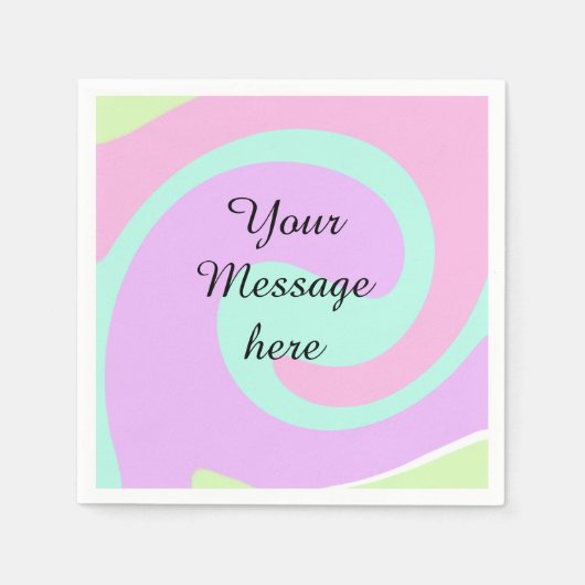 Your message here add text name monogram pink past serviette (Vorderseite)