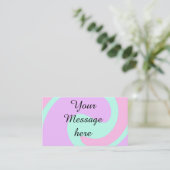 Your message here add text name monogram pink past visitenkarte (Stehend Vorderseite)