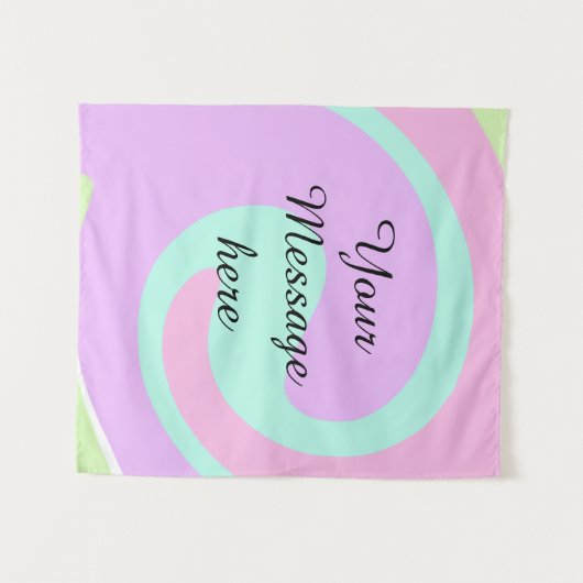 Your message here add text name monogram pink past wandteppich (Vorderseite (Horizontal))