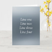 Your message here gray blue metallic background te karte (Gelbe Blume)