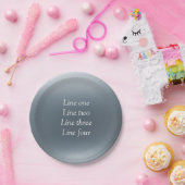 Your message here gray blue metallic background te pappteller (Party)