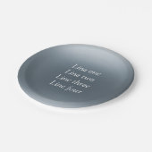 Your message here gray blue metallic background te pappteller (Schrägansicht)