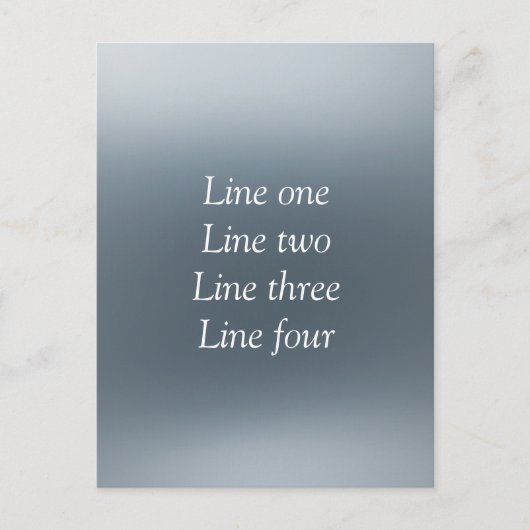 Your message here gray blue metallic background te postkarte (Vorderseite)
