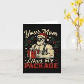 Your Mom Likes My Package Funny Santa Christmas Karte (Gelbe Blume)