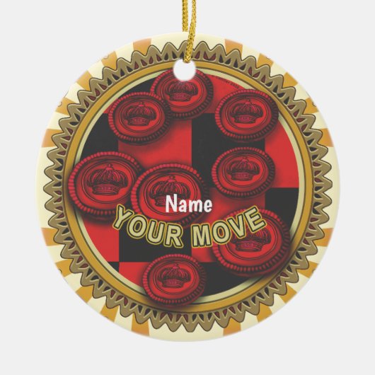 Your Move Checkers  Keramik Ornament (Vorne)