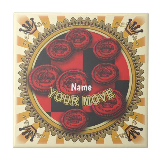 Your Move Checkers tile Fliese (Vorderseite)