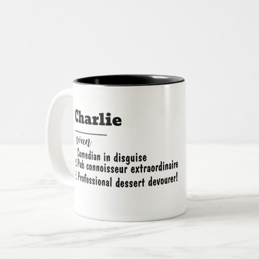 Your Mug, Your Message! Zweifarbige Tasse (Vorderseite Links)