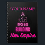 "YOUR NAME" A Girl Boss Building Her Empire Notizblock<br><div class="desc">This is an exclusive design of a high quality notebook. It was made just for You, but it's not the only thing to buy! We have notebooks for all other occasions, too. Check them out! A Notebook is a perfect storage solution for the people who want to keep their thoughts...</div>