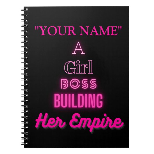 "YOUR NAME" A Girl Boss Building Her Empire Notizblock (Vorderseite)