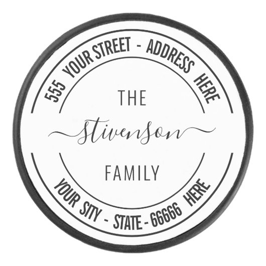 Your Name Address or Custom Text Personalized Eishockey Puck (Vorderseite)