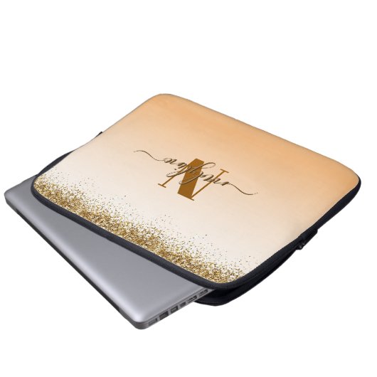 Your Name and Name First letter personalize Laptopschutzhülle (Vorne Knopf)