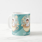 Your Name Cat Coffee Mug Gift for Book Readers Kaffeetasse (Vorderseite Links)