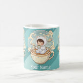 Your Name Cat Coffee Mug Gift for Book Readers Kaffeetasse (Mittel)