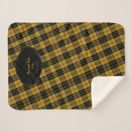 YOUR Name & Date MacLeod Scottish Clan Tartan Sherpadecke (Vorderseite (Horizontal))