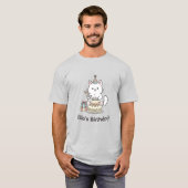 "Your name" Festive Birthday Cat with Cake Graphic T-Shirt (Vorne ganz)