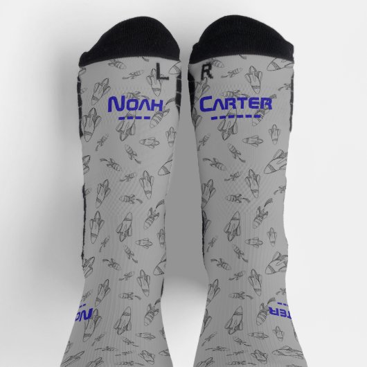 Your name in space with rockets socken (Oben)