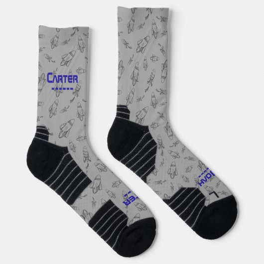 Your name in space with rockets socken (Rechts)