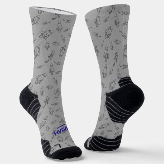 Your name in space with rockets socken (Gewinkelt)