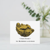 <Your Name>ist Buddha lecker Postkarte (Stehend Vorderseite)