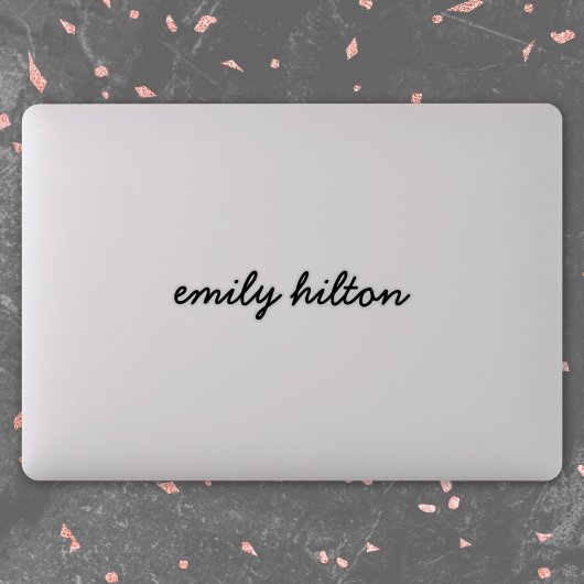Your Name Modern Handwritten Laptop Aufkleber