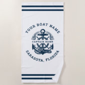 Your Name of Boat Anchor  Strandtuch (Vorderseite)