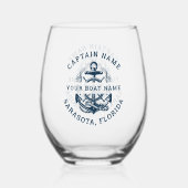 Your Name of Boat Anchor Weinglas Ohne Stiel (Vorderseite)
