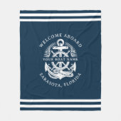 Your Name of Boat Ancient Anchor Fleecedecke (Vorderseite)