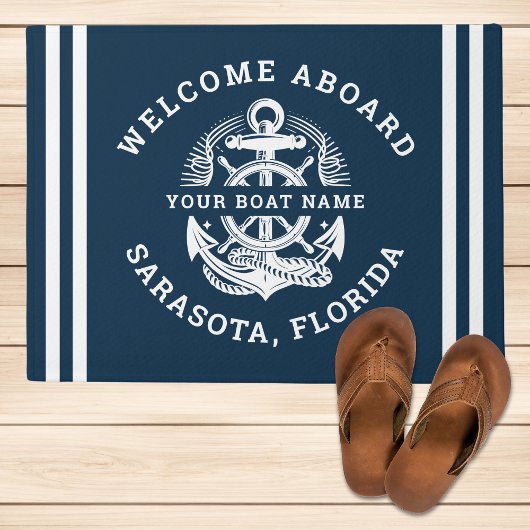 Your Name of Boat Vintage Anchor  Fußmatte