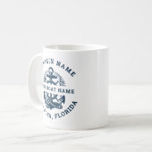 Your Name of Boat Vintage Anchor Kaffeetasse (Vorderseite Links)