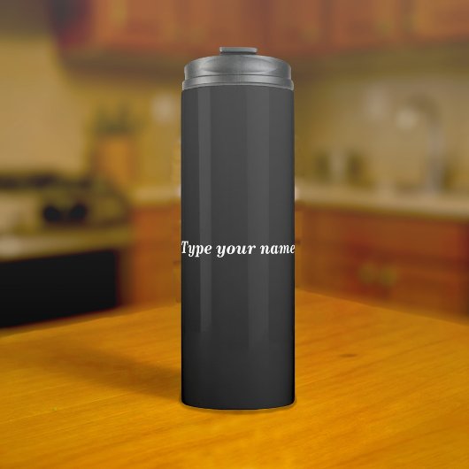 Your Name on Black Tumbler Thermosbecher