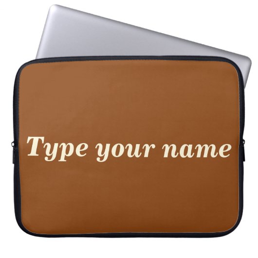 Your Name on Brown Laptop Sleeve (Vorderseite)