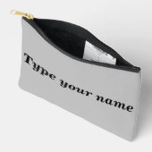 Your Name on Gray Pouch Zubehörtasche (Offen)