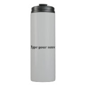 Your Name on Gray Tumbler Thermosbecher (Vorderseite)
