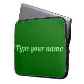 Your Name on Green Laptop Sleeve (Vorderseite Links)