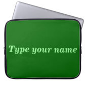 Your Name on Green Laptop Sleeve (Vorderseite)