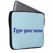 Your Name on Light Blue Laptop Sleeve (Vorne Rechts)