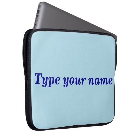 Your Name on Light Blue Laptop Sleeve (Vorne Rechts)