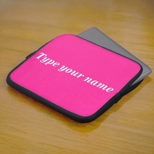 Your Name on Pink Laptop Sleeve