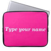 Your Name on Pink Laptop Sleeve (Vorderseite)