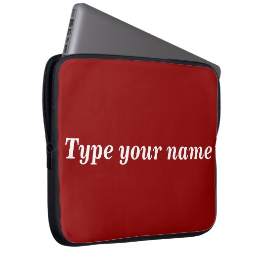 Your Name on Red Laptop Sleeve (Vorne Rechts)