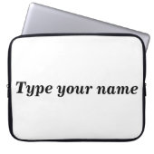 Your Name on White Laptop Sleeve (Vorderseite)
