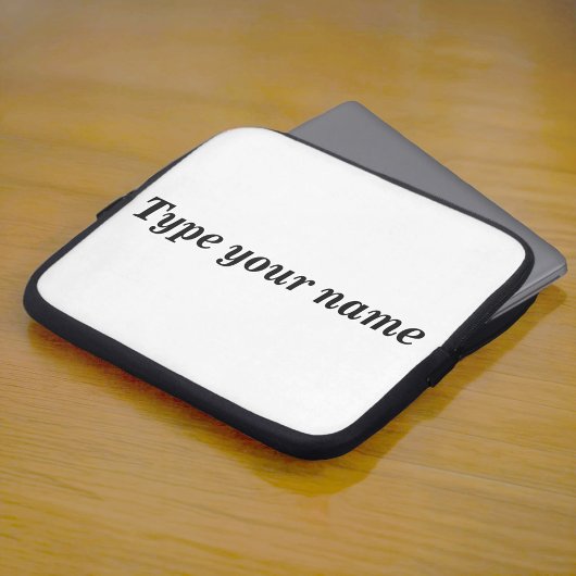 Your Name on White Laptop Sleeve