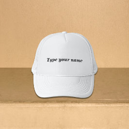Your Name on White Trucker Cap Truckerkappe